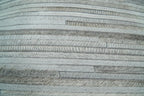 Modern Stripes Ivory and Gray Genuine leather Pillow with Insert, Cushion | PL16 The Rug Decor