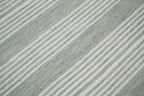 Modern Stripes Pattern Grey and Ivory Hand Tufted Wool Area Rug