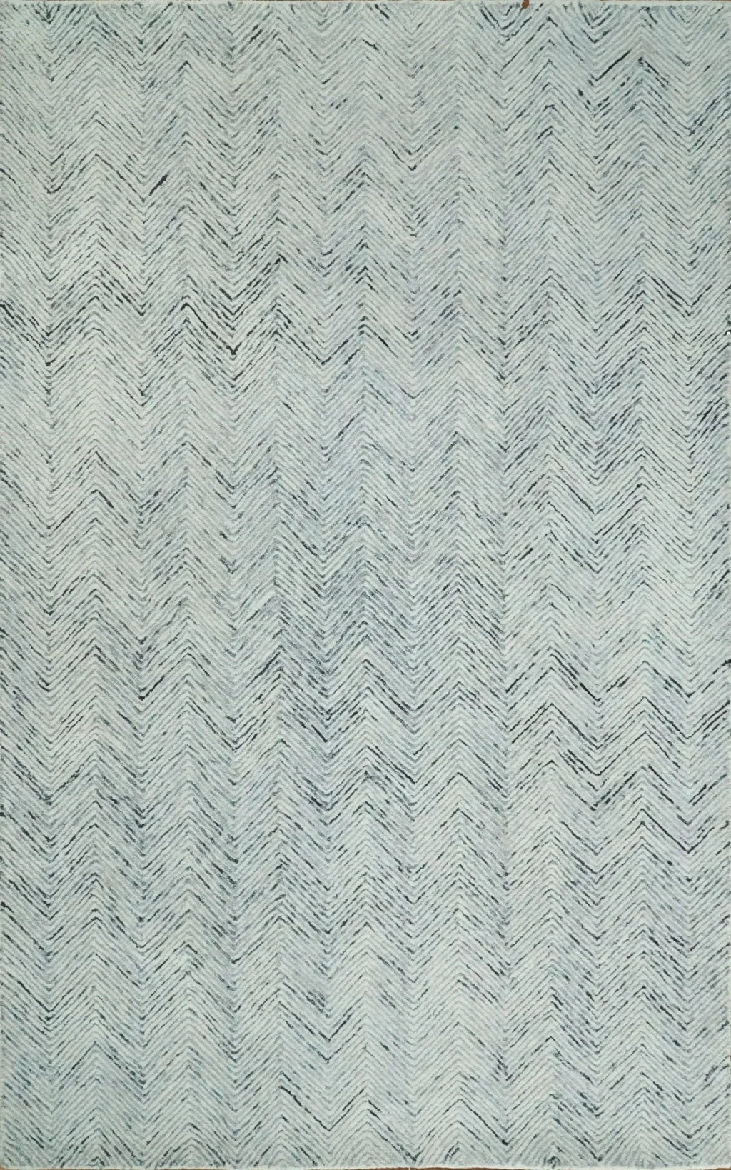 Modern Style Hand Tufted Blue and Ivory Area Rug