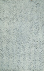 Modern Style Hand Tufted Blue and Ivory Area Rug