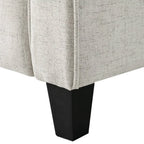 Modern Upholstered Loveseat Sofa in Cream Microfiber with Button Tufted Cushions