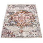 Modern Vintage Rug Oriental Look Abstract Beige Grey Orange RugYourHome