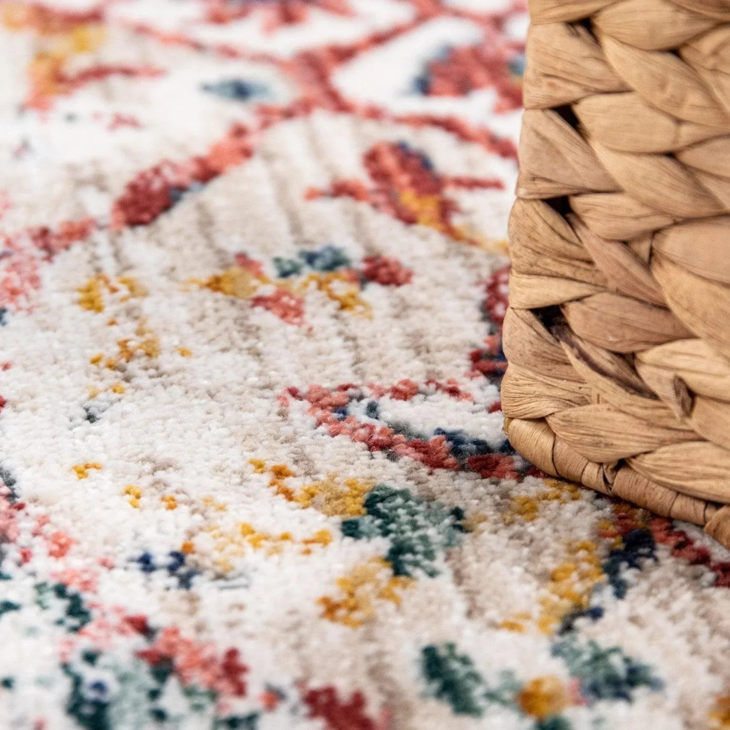 Modern Vintage Rug Oriental Look Abstract Beige Grey Orange RugYourHome