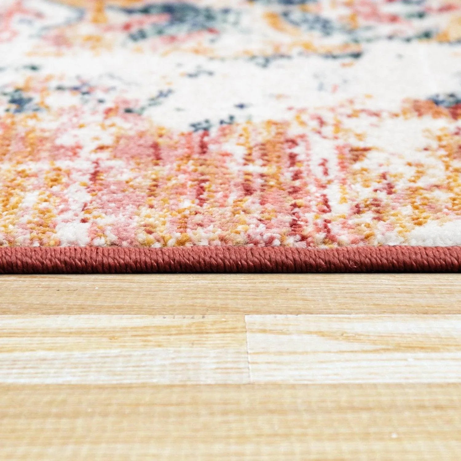 Modern Vintage Rug Oriental Look Abstract Red Blue White RugYourHome