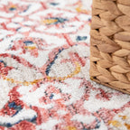 Modern Vintage Rug Oriental Look Abstract Red Blue White RugYourHome