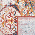Modern Vintage Rug Oriental Look Abstract Red Blue White RugYourHome