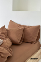 Modern Washed Cotton Bedding Set / Black Ever Lasting