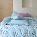 Modern Washed Cotton Bedding Set / Black Ever Lasting