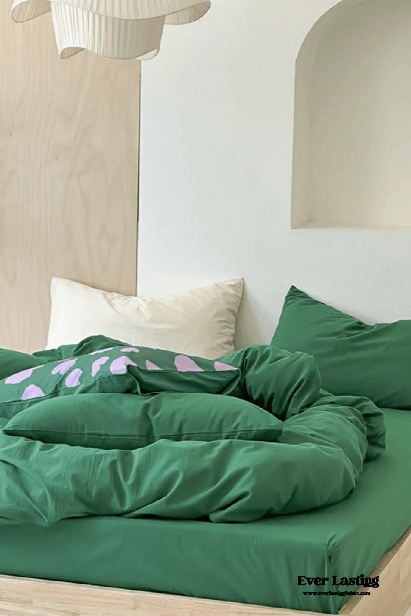 Modern Washed Cotton Bedding Set / Black Ever Lasting