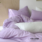 Modern Washed Cotton Bedding Set / Black Ever Lasting