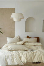 Modern Washed Cotton Bedding Set / Black Ever Lasting