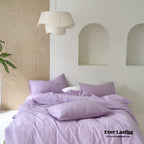 Modern Washed Cotton Bedding Set / Black Ever Lasting