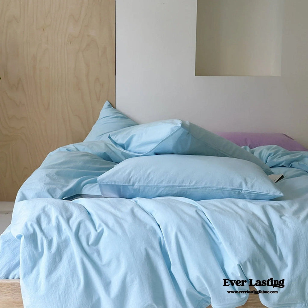 Modern Washed Cotton Bedding Set / Black Ever Lasting