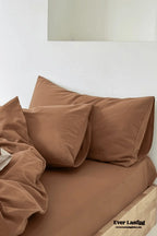 Modern Washed Cotton Bedding Set / Black Ever Lasting