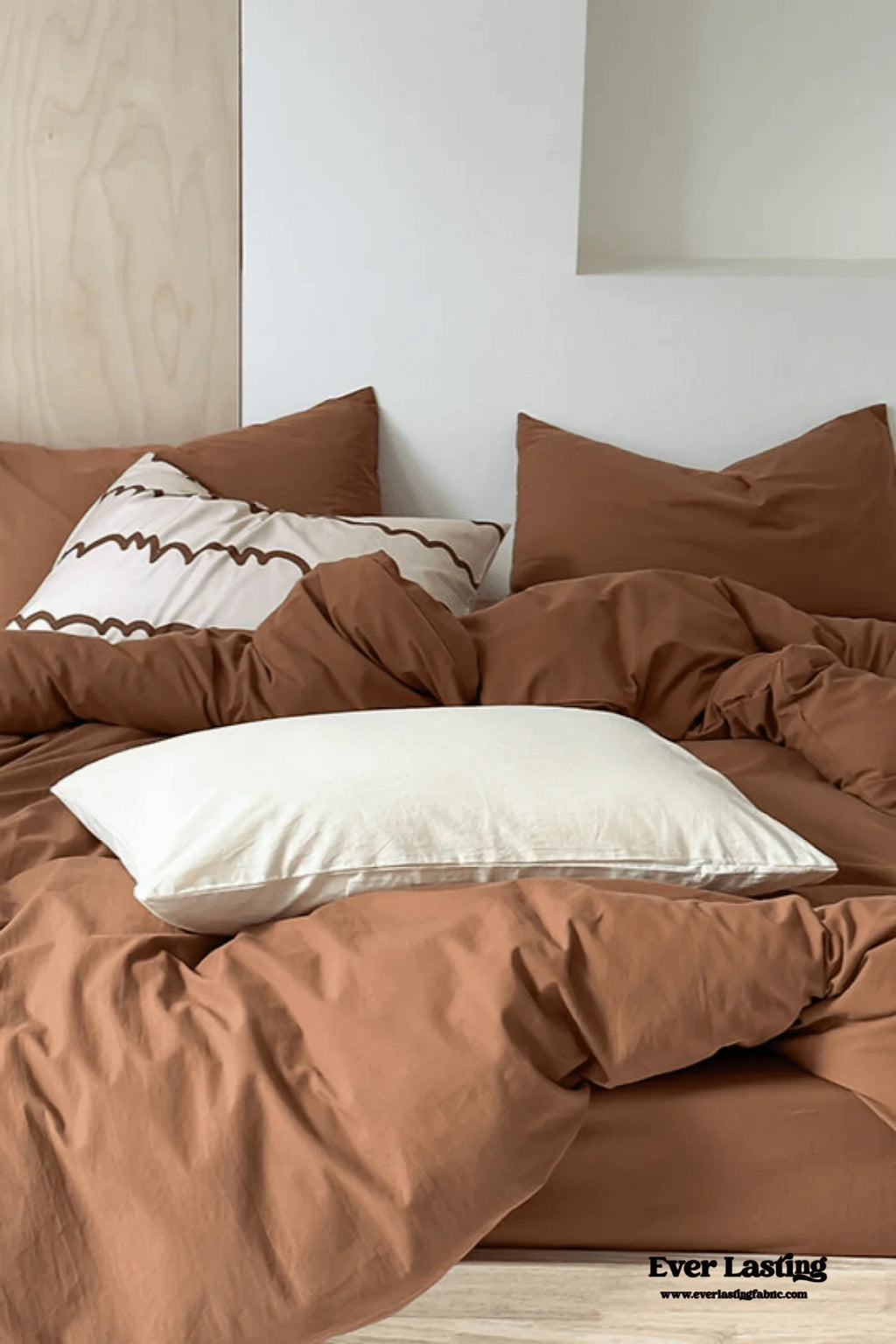 Modern Washed Cotton Bedding Set / Black Ever Lasting