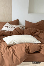 Modern Washed Cotton Bedding Set / Black Ever Lasting