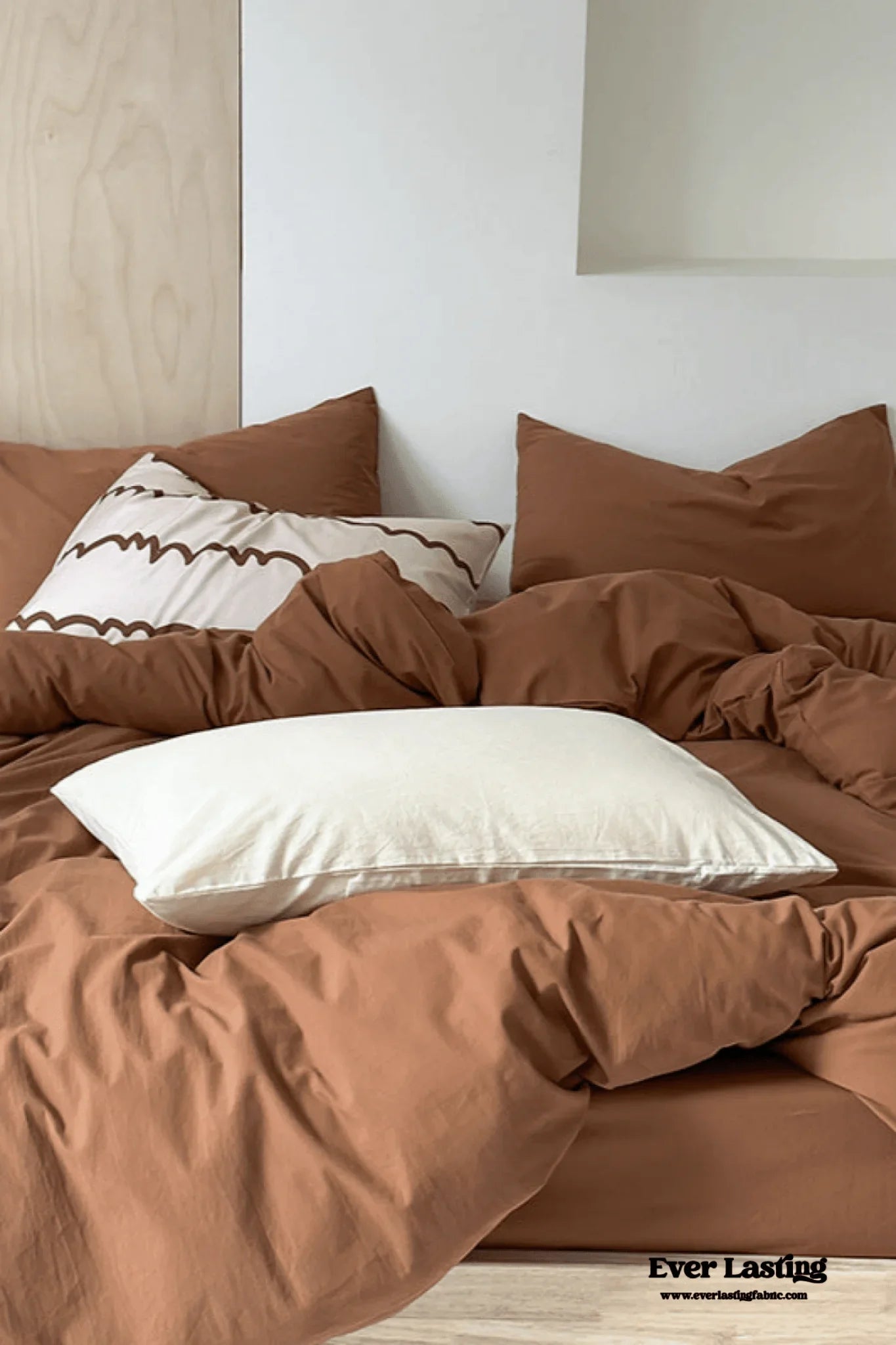 Modern Washed Cotton Bedding Set / Black Ever Lasting