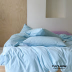 Modern Washed Cotton Bedding Set / Black Ever Lasting