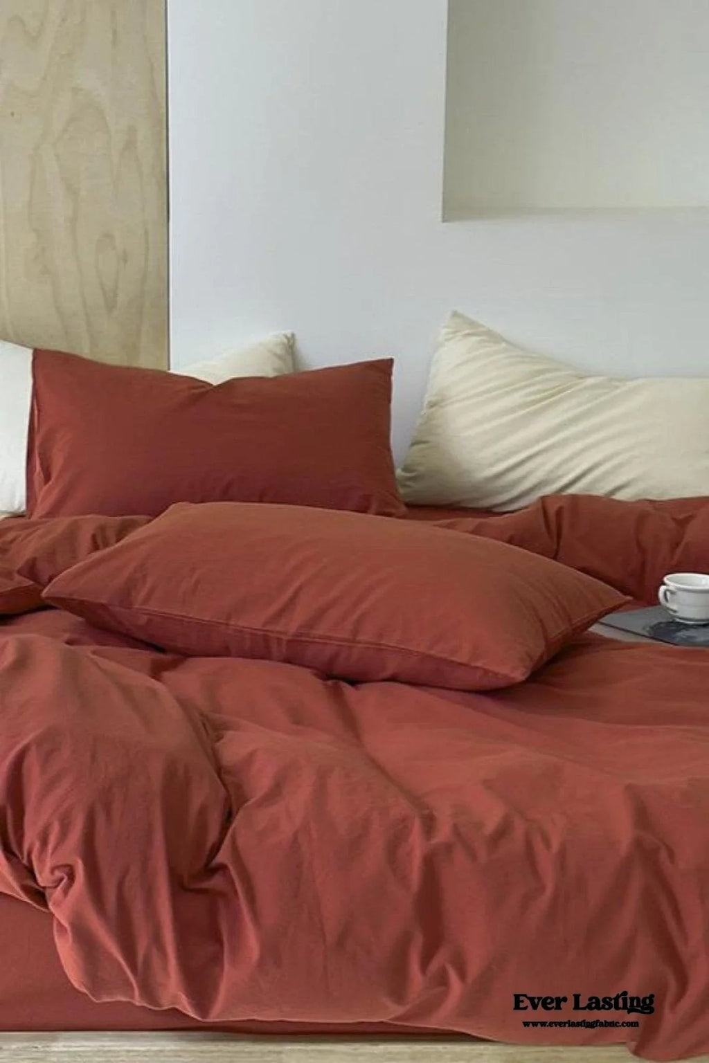 Modern Washed Cotton Bedding Set / Black Ever Lasting