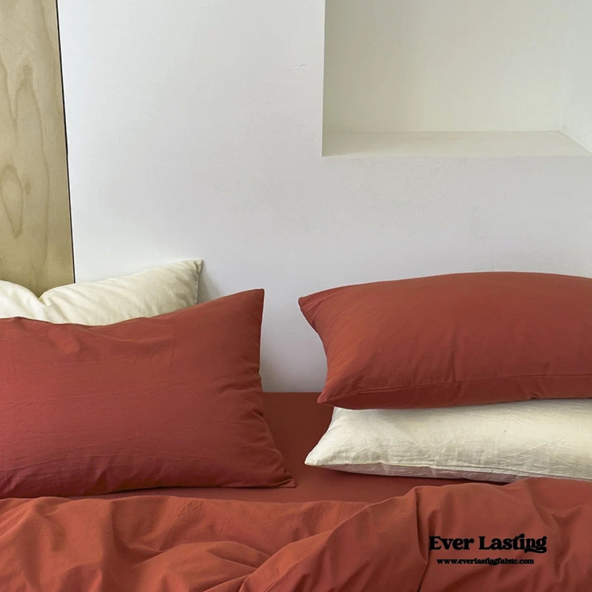 Modern Washed Cotton Bedding Set / Black Ever Lasting