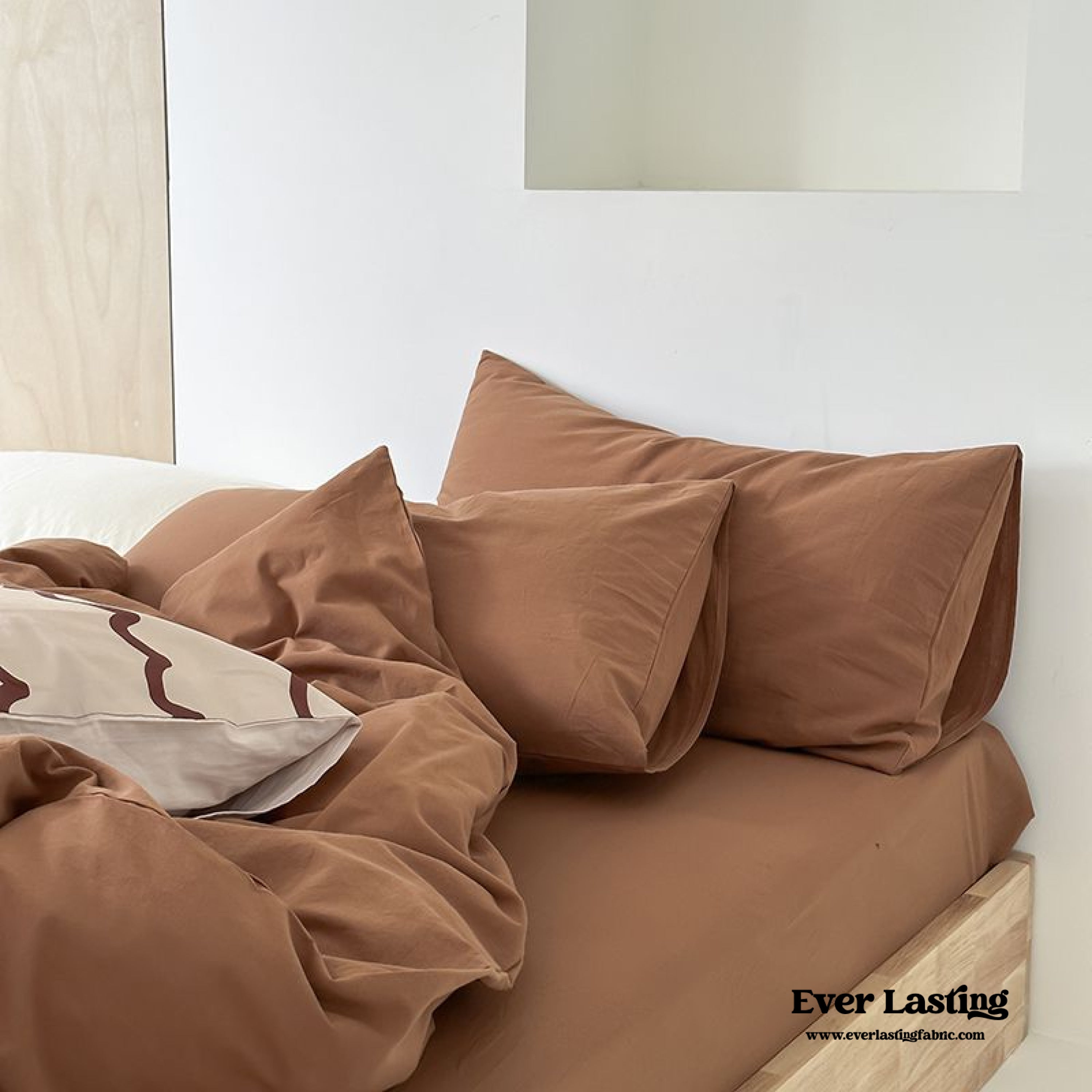 Modern Washed Cotton Bedding Set / Black Ever Lasting