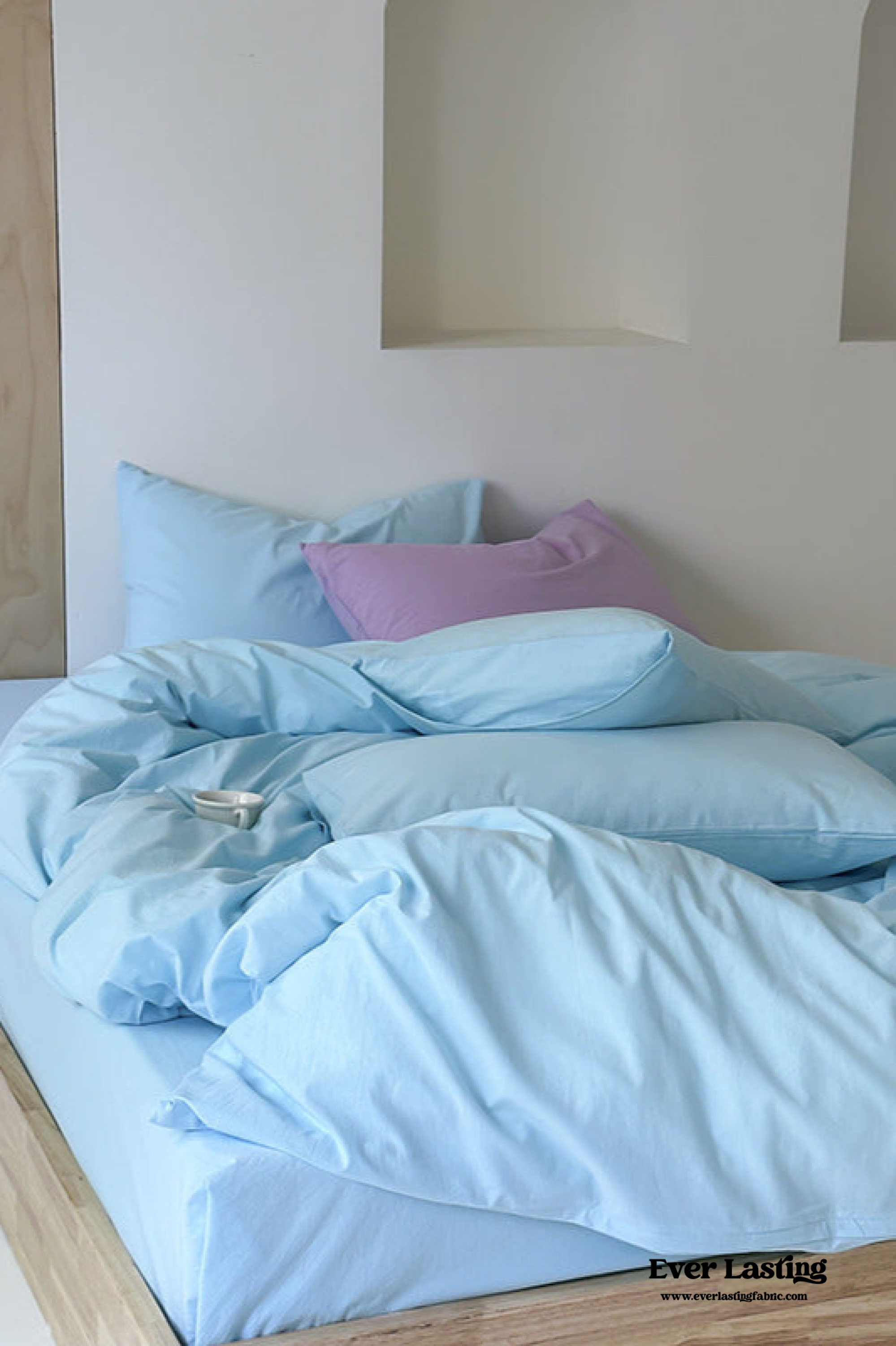 Modern Washed Cotton Bedding Set / Black Ever Lasting