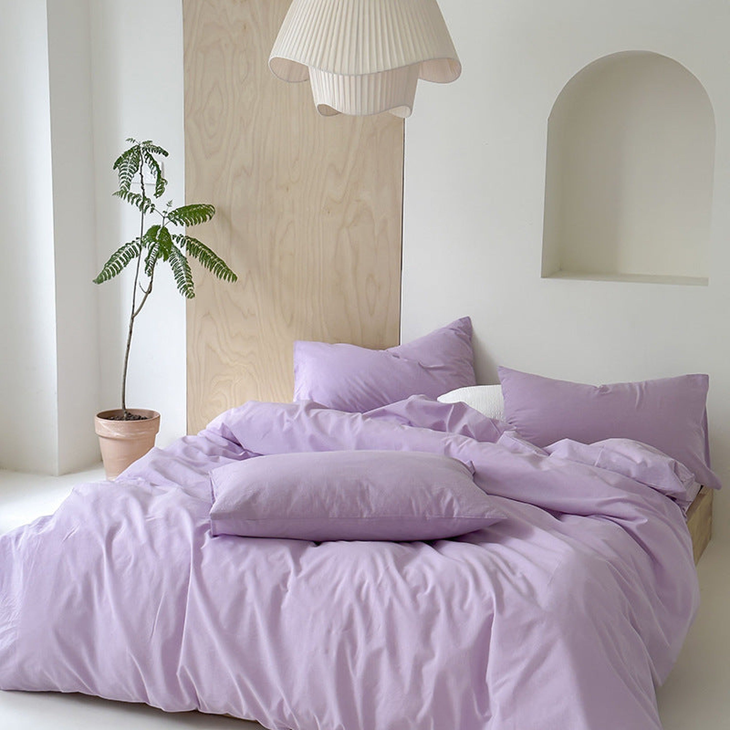 Modern Washed Cotton Bedding Set / Black Ever Lasting