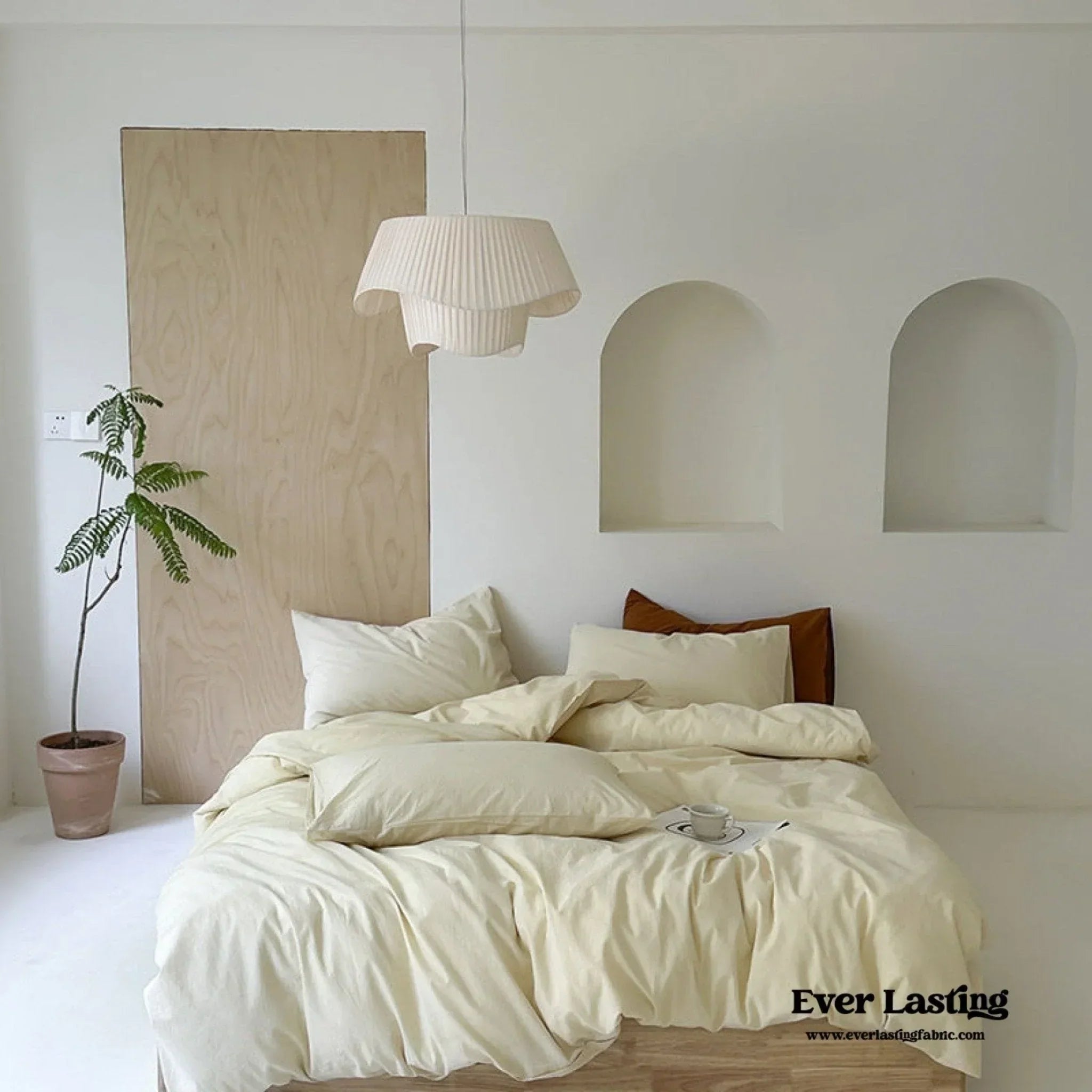 Modern Washed Cotton Bedding Set / Blue Ever Lasting