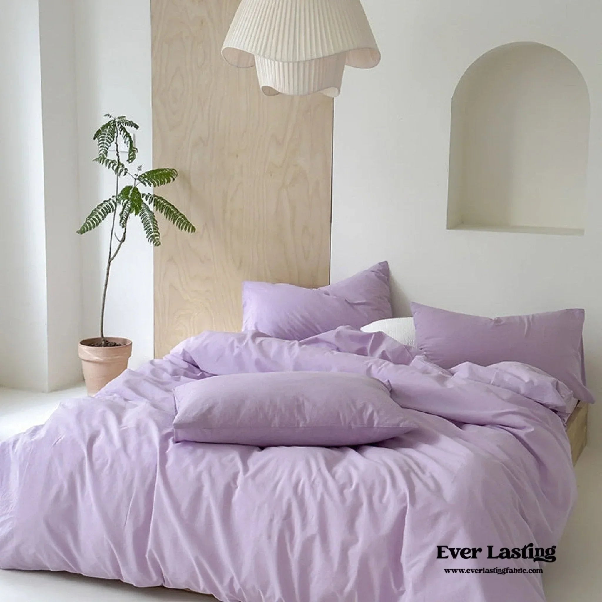 Modern Washed Cotton Bedding Set / Blue Ever Lasting
