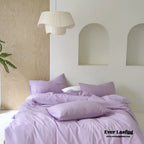 Modern Washed Cotton Bedding Set / Blue Ever Lasting