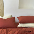 Modern Washed Cotton Bedding Set / Cream Yellow Ever Lasting