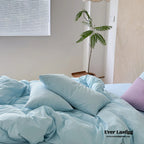 Modern Washed Cotton Bedding Set / Cream Yellow Ever Lasting