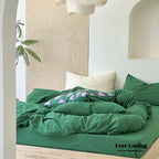 Modern Washed Cotton Bedding Set / Cream Yellow Ever Lasting