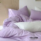 Modern Washed Cotton Bedding Set / Purple Ever Lasting