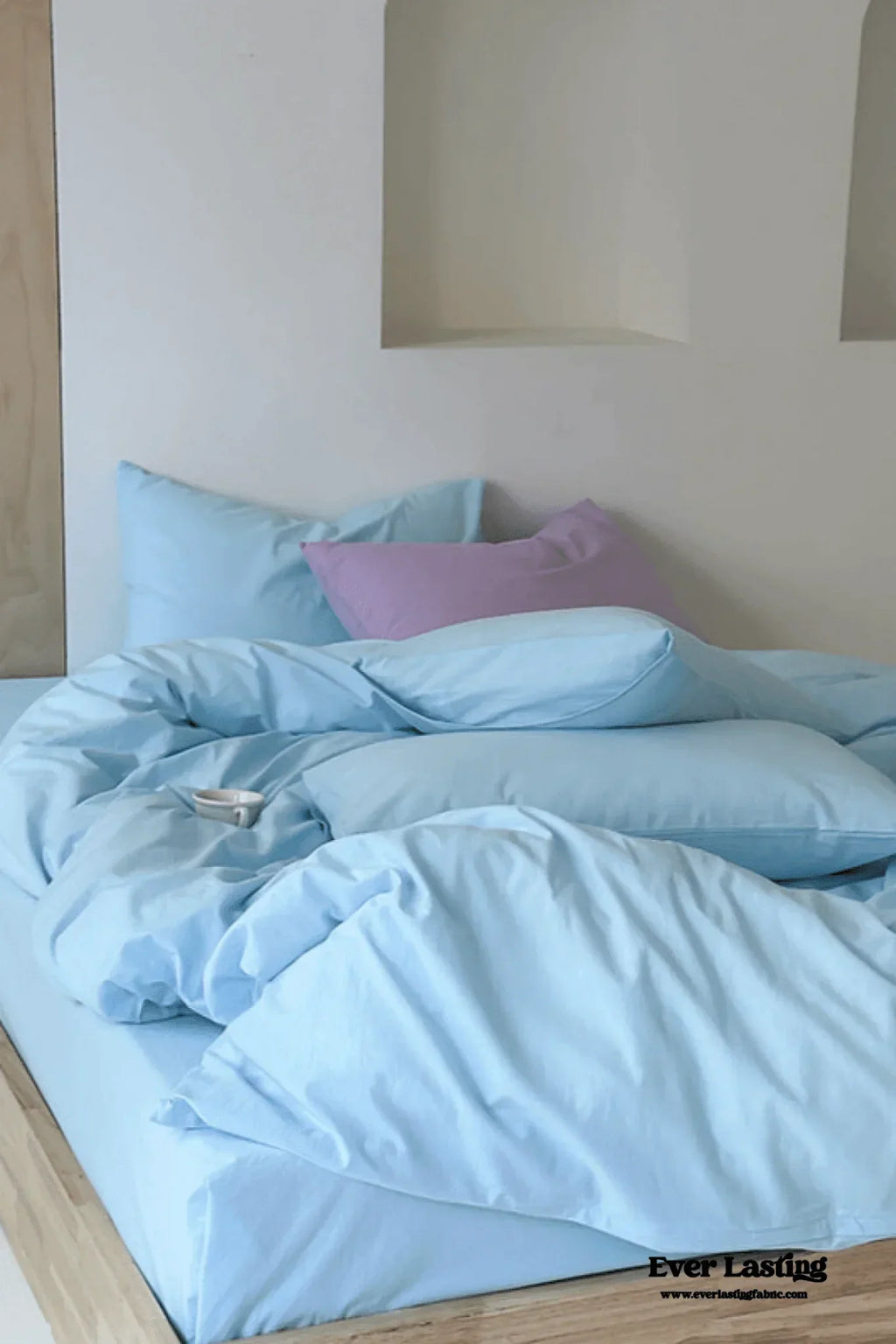 Modern Washed Cotton Bedding Set / Purple Ever Lasting