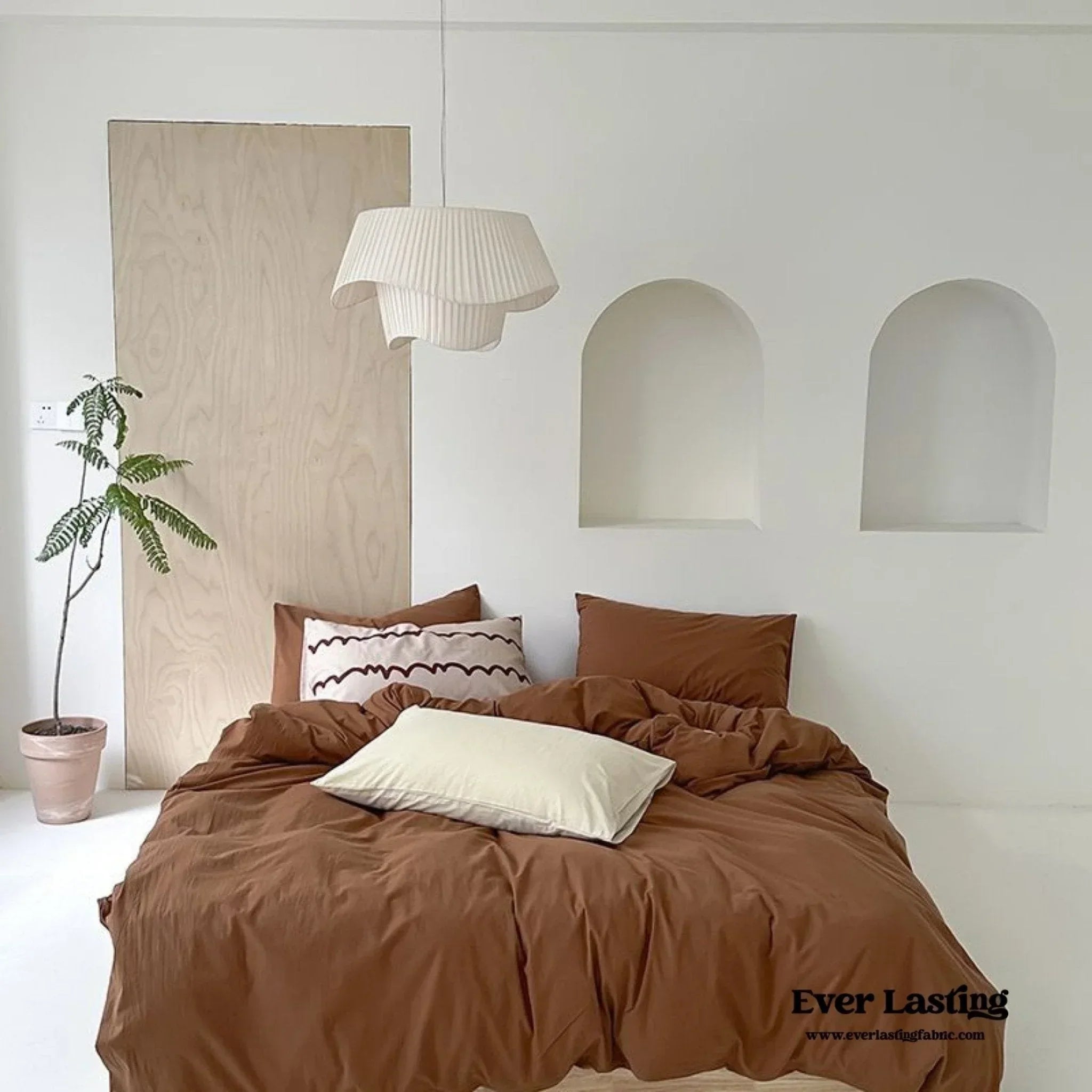 Modern Washed Cotton Bedding Set / Purple Ever Lasting
