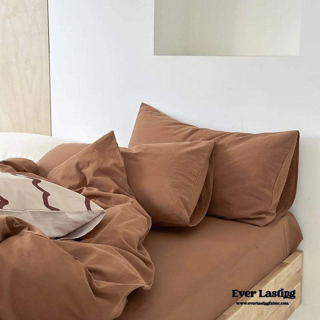 Modern Washed Cotton Bedding Set / Purple Ever Lasting