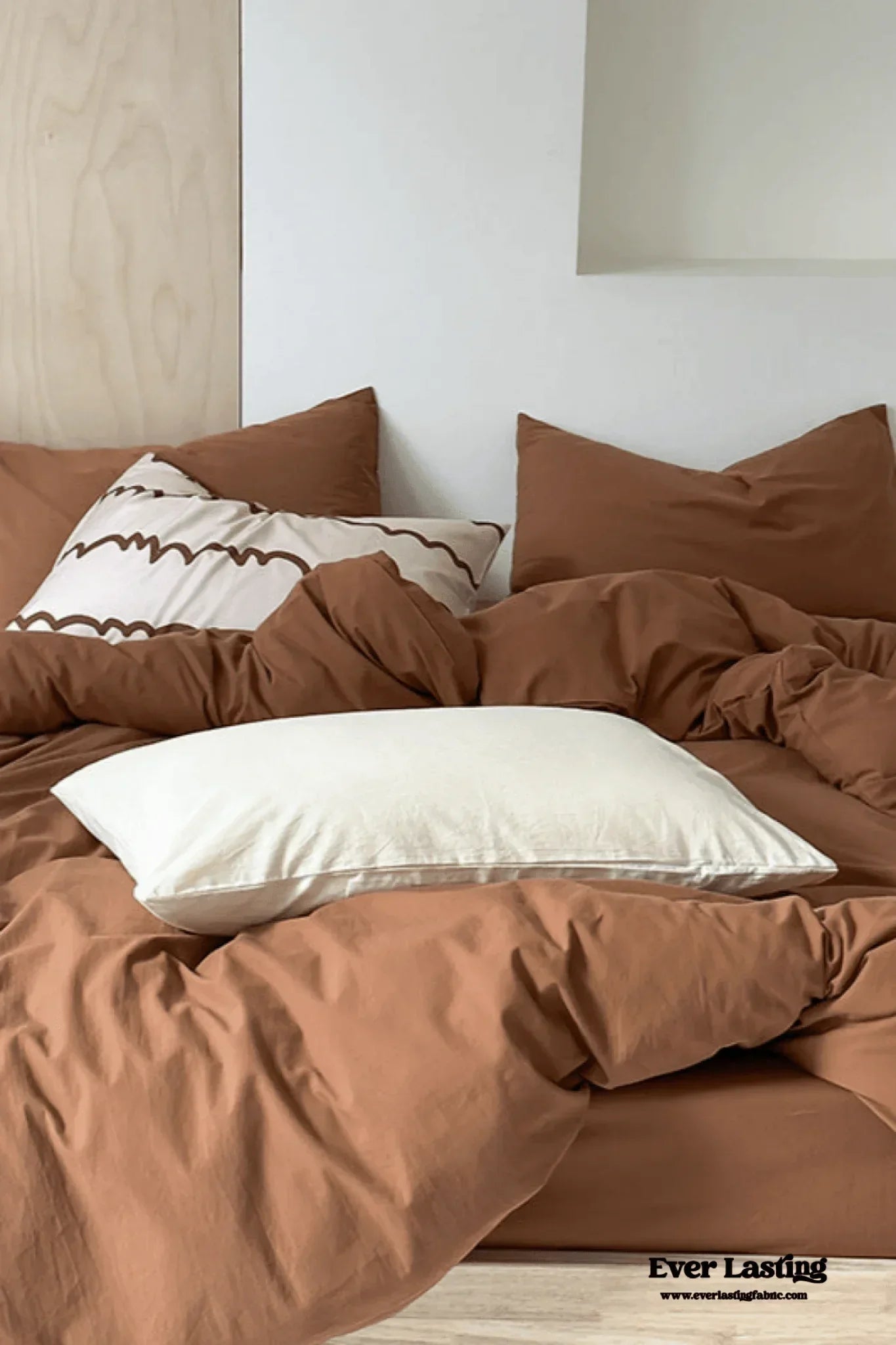 Modern Washed Cotton Bedding Set / Purple Ever Lasting