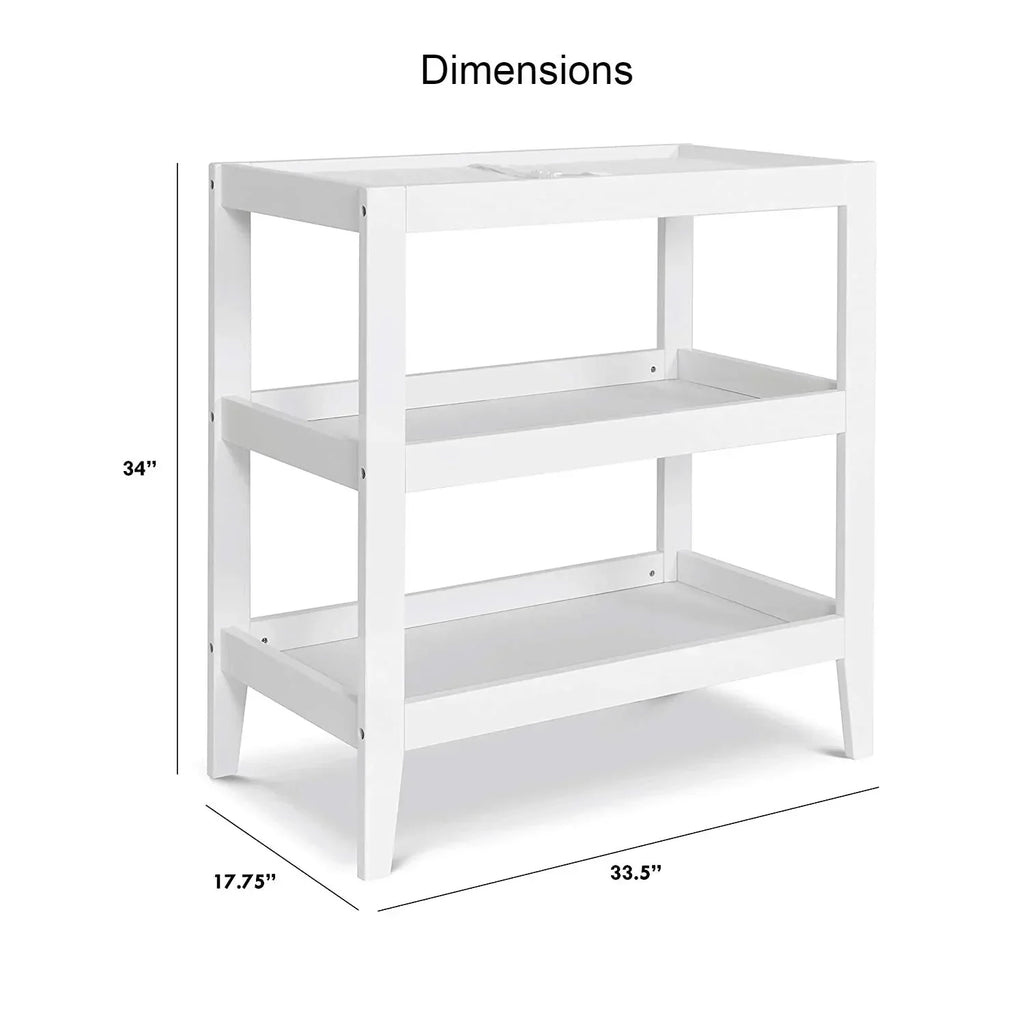 Modern White Baby Changing Table w/ 1-inch Waterproof Changing Pad