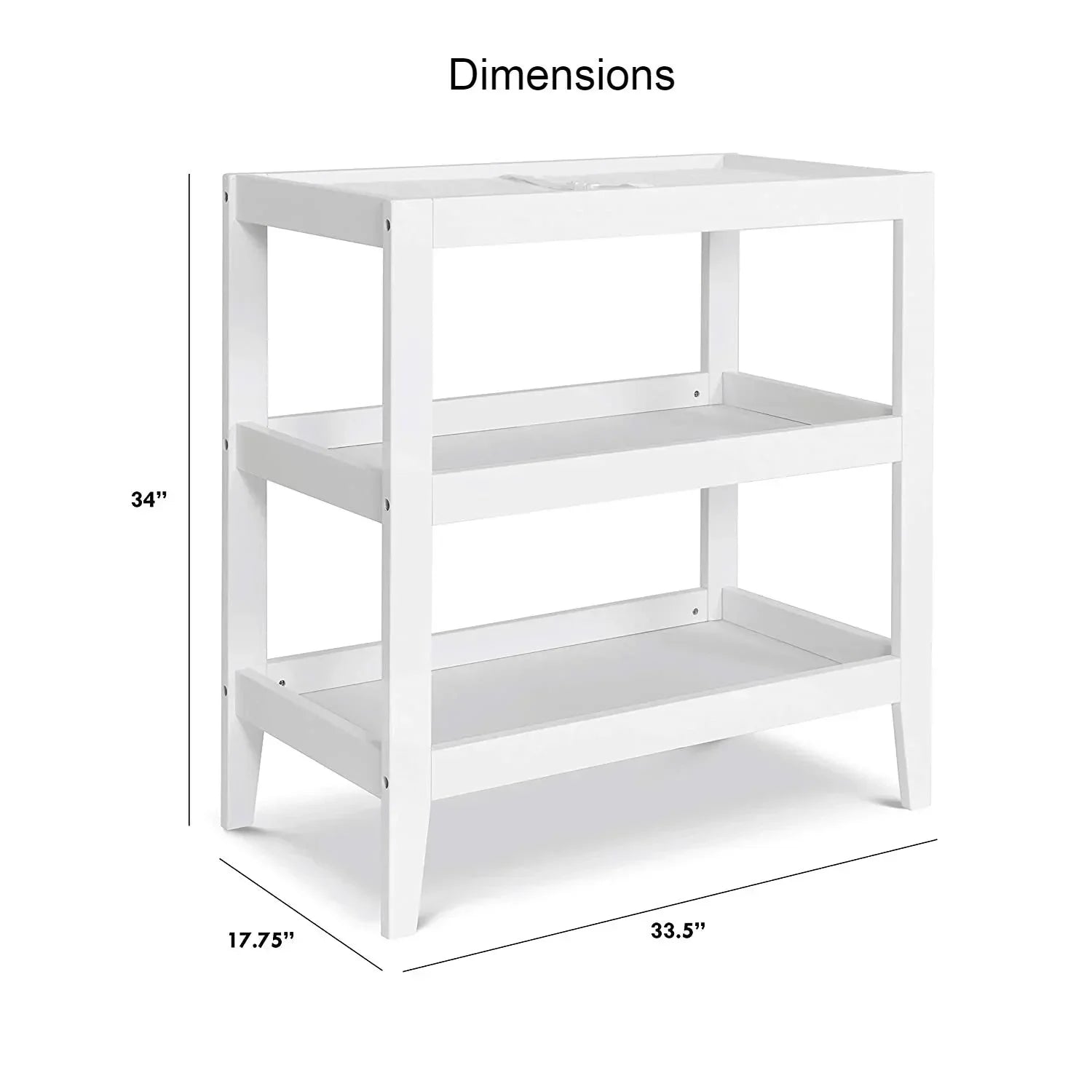 Modern White Baby Changing Table w/ 1-inch Waterproof Changing Pad