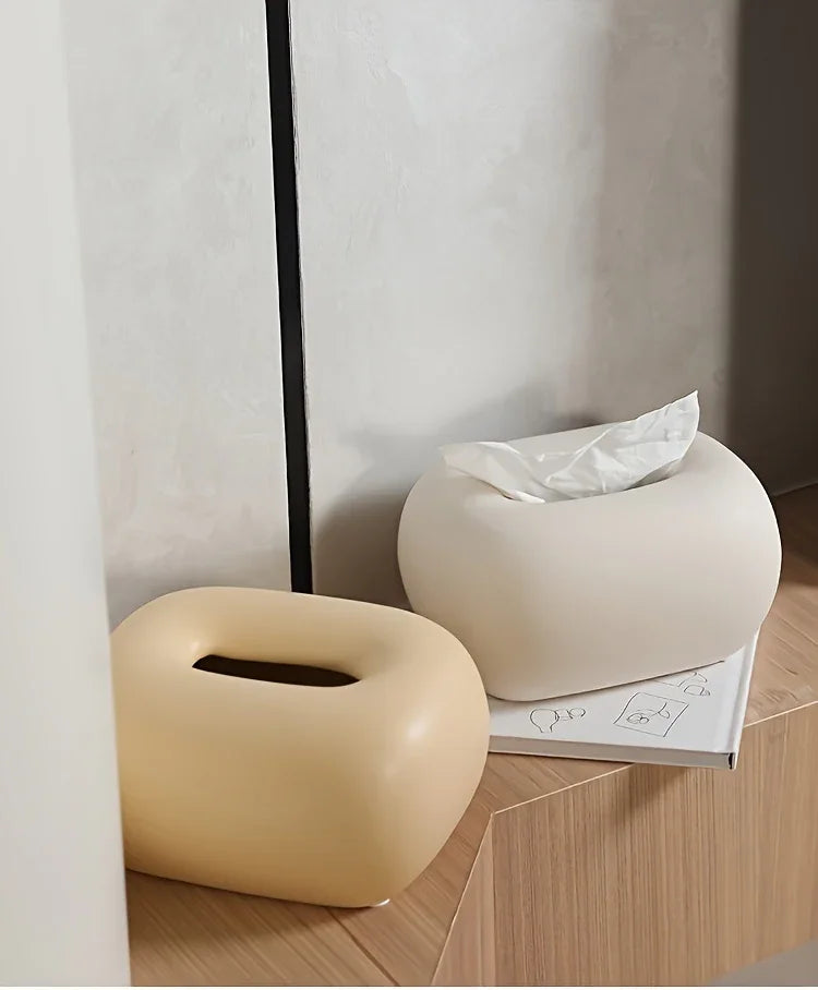1pc Modern Minimalist Ceramic Tissue Box Holder - Sleek White Oval Design with Soft Interior, Stylish Home Decor for Living Room, Dining Table & Coffee Table Storage, Minimalist Home Decor House Of Avana