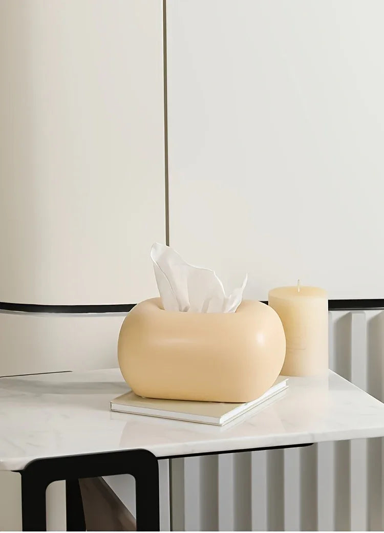 1pc Modern Minimalist Ceramic Tissue Box Holder - Sleek White Oval Design with Soft Interior, Stylish Home Decor for Living Room, Dining Table & Coffee Table Storage, Minimalist Home Decor House Of Avana