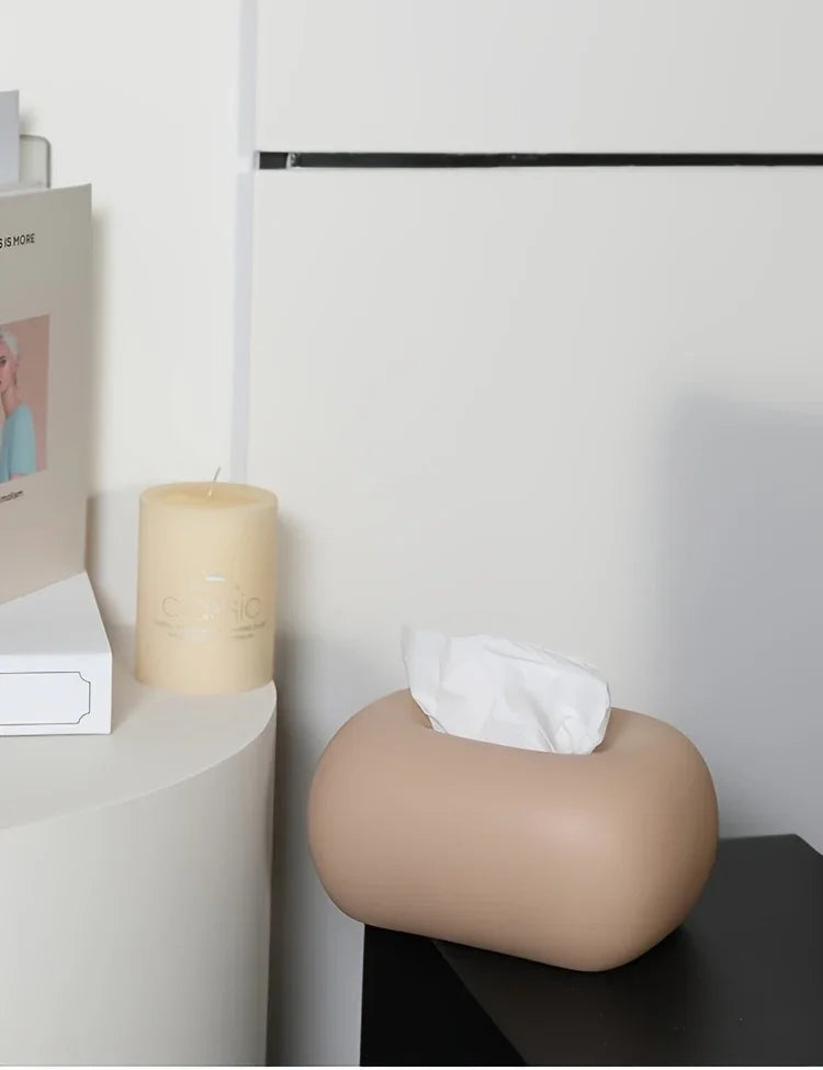 1pc Modern Minimalist Ceramic Tissue Box Holder - Sleek White Oval Design with Soft Interior, Stylish Home Decor for Living Room, Dining Table & Coffee Table Storage, Minimalist Home Decor House Of Avana