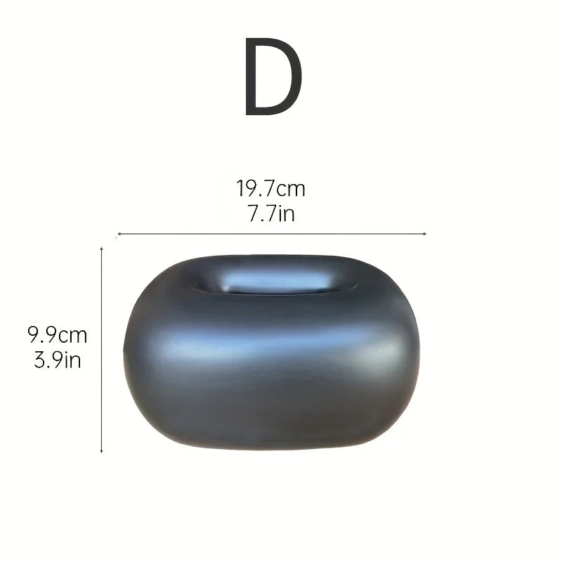 1pc Modern Minimalist Ceramic Tissue Box Holder - Sleek White Oval Design with Soft Interior, Stylish Home Decor for Living Room, Dining Table & Coffee Table Storage, Minimalist Home Decor House Of Avana