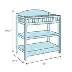 Modern White Wooden Baby Changing Table with Safety Rail Pad and Strap