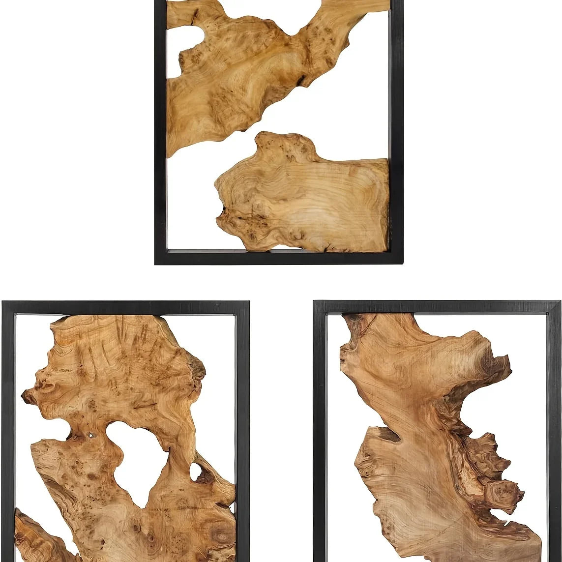 Rustic wooden wall decor, warm brown tones with natural grain, handcrafted - House of Avana