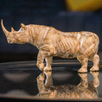 Golden Metallic Rhino Statue -House of Avana