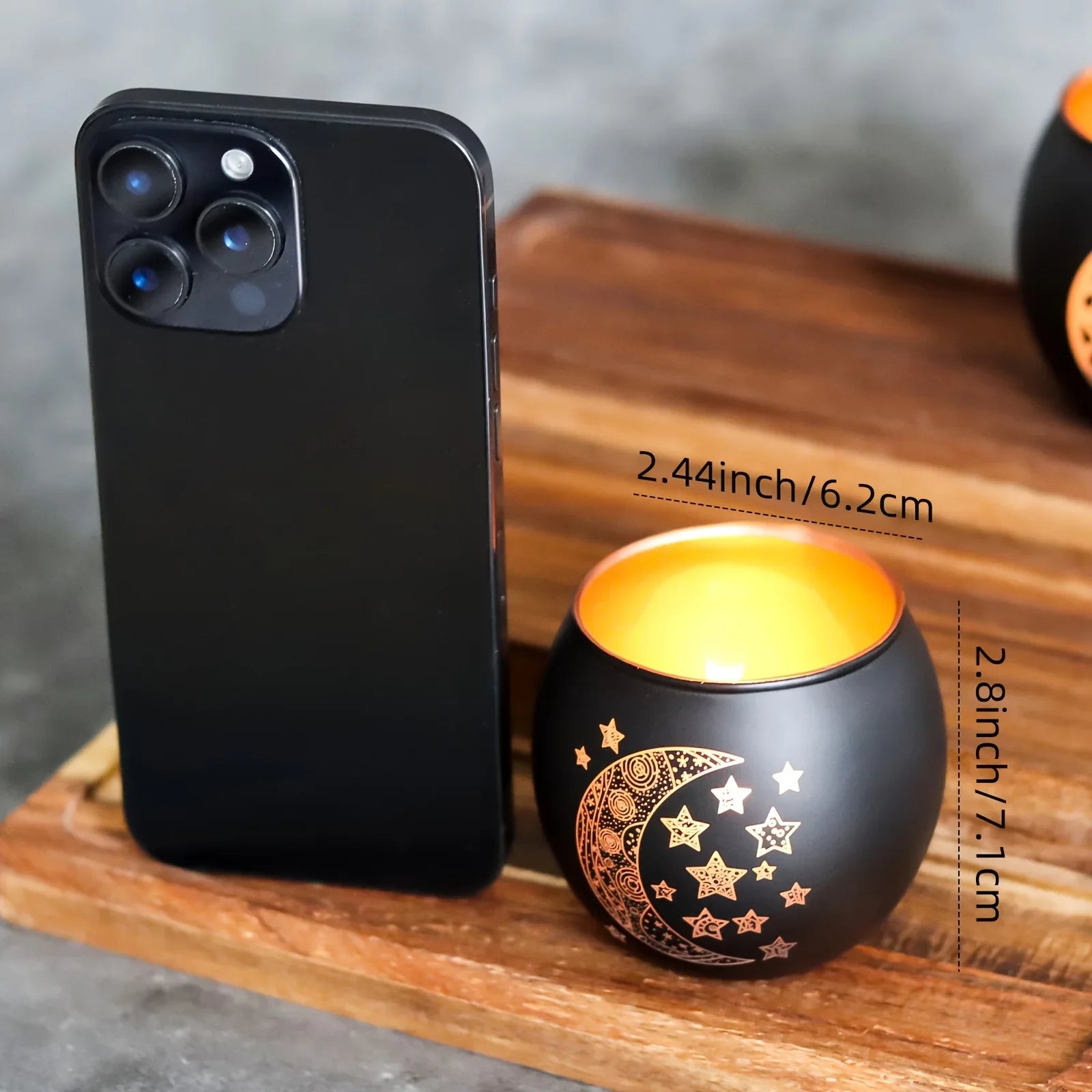 2 Month Ounce and Star Glass Candle Holder, Perfect for Weddings, Parties, Valentine'S Day and Christmas Gifts, Whimsical Decoration, Moon Decor, Girls' Bedroom Decoration, Back-to-School Season, Ramadan Christmas Holiday Dec House Of Avana