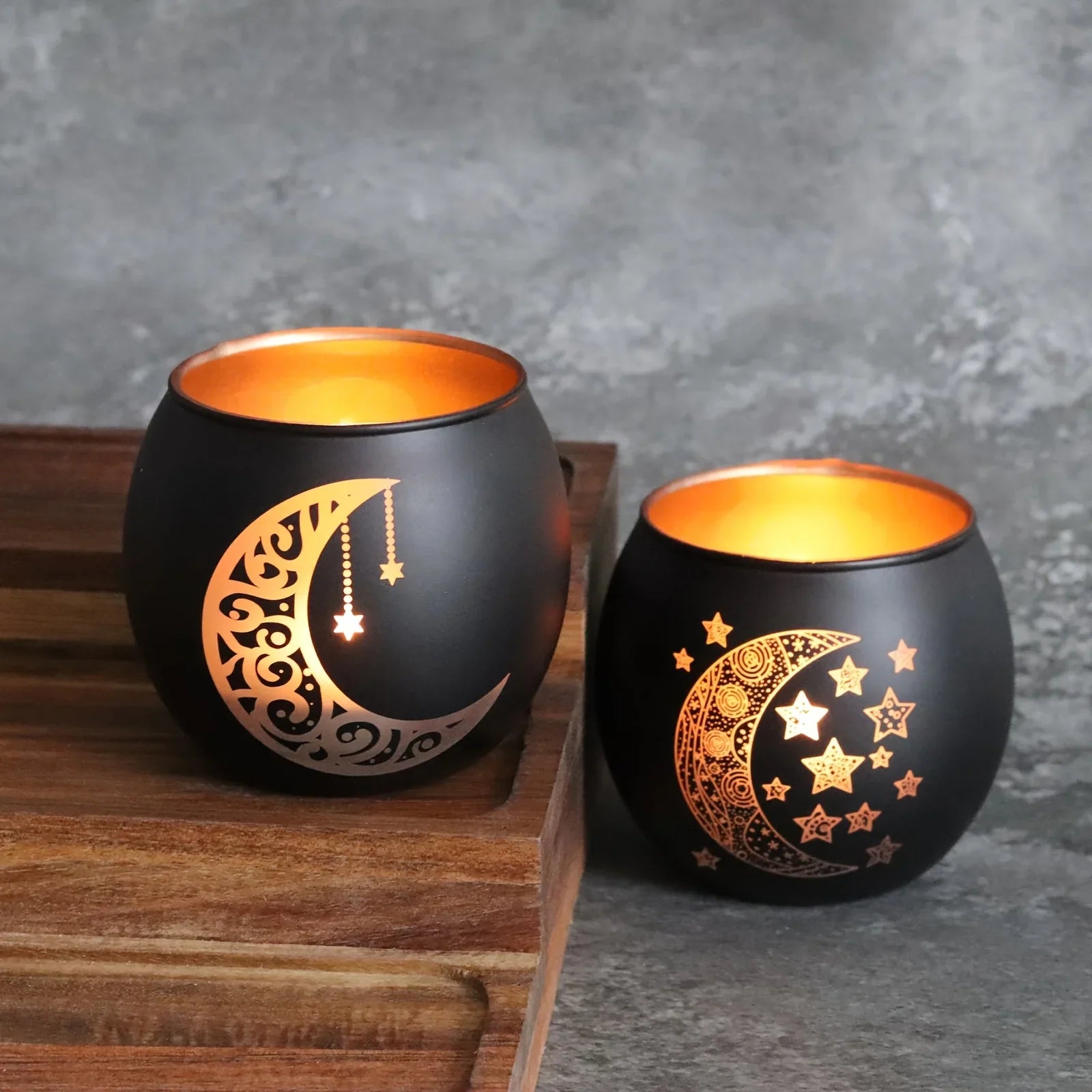 2 Month Ounce and Star Glass Candle Holder, Perfect for Weddings, Parties, Valentine'S Day and Christmas Gifts, Whimsical Decoration, Moon Decor, Girls' Bedroom Decoration, Back-to-School Season, Ramadan Christmas Holiday Dec House Of Avana