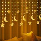 1pc Moon & Star LED String Lights - 9.84ft/300cm USB-Powered Warm White & Golden Glow with 8 Modes, Crescent Moon & Star Shapes for Ramadan, Eid, Weddings, Parties, /Outdoor Fairy Lights (Low Voltage, Plug-in via USB) House Of Avana